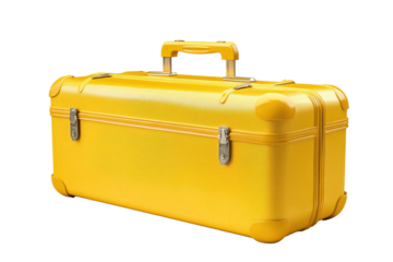 Bright yellow travel suitcase ready for adventure, perfect for holidays, trips, or weekend getaways with durable design and spacious interior for packing essentials