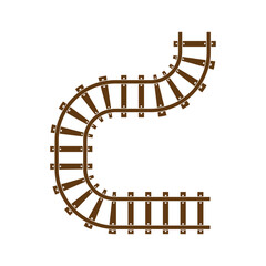 railroad tracks logo vector icon symbol illustration design template