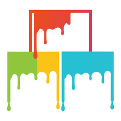 Dripping Paint Frame Set with Liquid Color and Artistic Flow