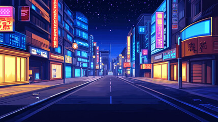 A sleek and vibrant urban night scene showcasing a futuristic city center. Making it ideal for business, tech branding, smart city concepts, and modern architectural visuals.