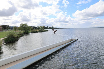 Blick von der Stadt Harderwijk in den Niederlanden auf das Veluwemeer	