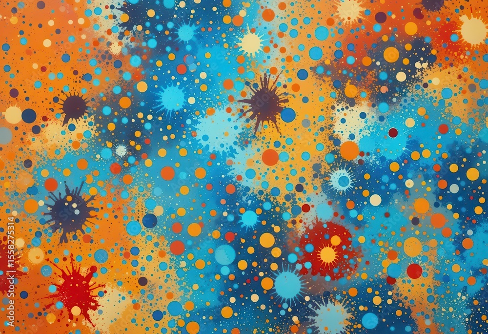 Aufkleber Colorful abstract patterns for computer monitor backgrounds with splashes and dots