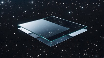 Floating Mirror Platform in a Star-Filled Void