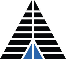 Modern Geometric Pyramid Logo Design With Blue Base  Abstract Symbol