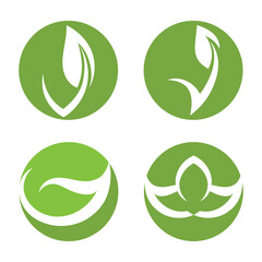 Vegan leaf green eco logo nature