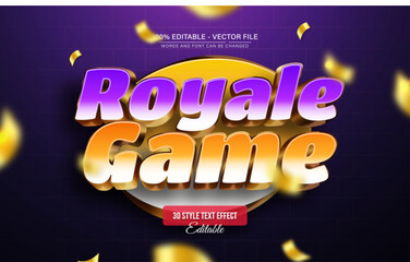 Royale Game Golden 3D Text Effect for Poster, Logo and T-Shirt Template