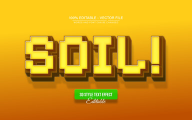 Soil Pixel 3d Text Effect Editable
