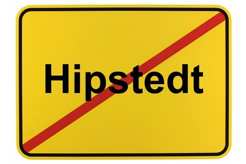 Illustration eines Ortsschildes der Gemeinde Hipstedt in Niedersachsen	