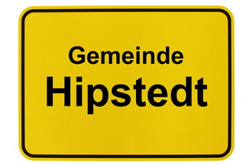 Illustration eines Ortsschildes der Gemeinde Hipstedt in Niedersachsen	