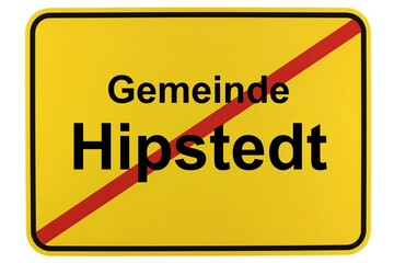 Illustration eines Ortsschildes der Gemeinde Hipstedt in Niedersachsen	