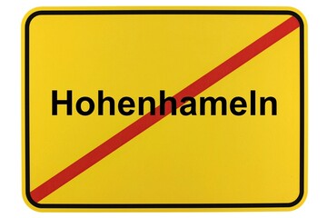 Illustration eines Ortsschildes der Gemeinde Hohenhameln in Niedersachsen	