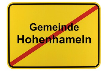 Illustration eines Ortsschildes der Gemeinde Hohenhameln in Niedersachsen	