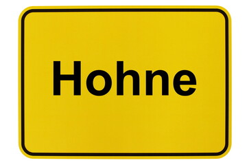 Illustration eines Ortsschildes der Gemeinde Hohne in Niedersachsen	