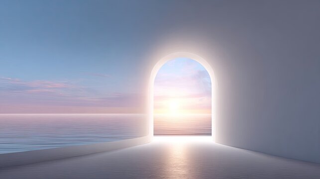 Bright tunnel with light at end of curved path, conceptual background for overcoming obstacles