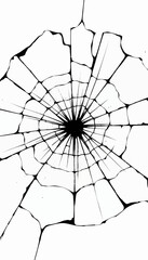 Obraz premium Spiders' web detailed black and white illustration on white background 