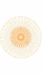 Abstract sunburst design in warm orange tones with radial lines  