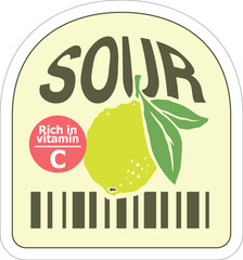 Fruit Barcode Label with Lemon for Supermarkets and Farm Shops