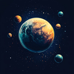  A view of a planet in a distant galaxy made with generating AI