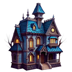 Whimsical Gothic Blue House