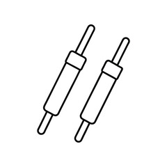 thermal fuses line art on white background