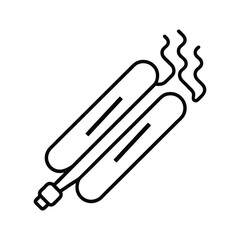 electric heating elements line art on white background