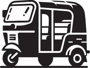 Auto rickshaw vector illustration isolated on a white background