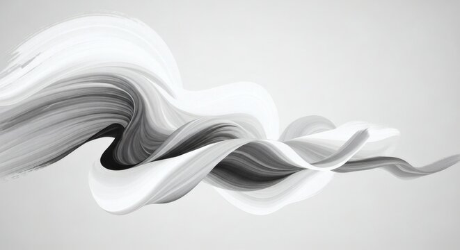 Abstract Swirl: A dynamic and fluid representation of a flowing form, rendered in monochromatic shades, embodies the grace and movement of abstract artistic expression.