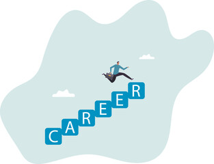 Career development, personal development or job promotion, work experience and responsibility growth.character for design.