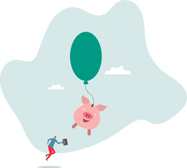 Financial freedom, growth retirement saving or rising profit investment for financial succeed.character for design.