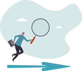 Searching for business direction, strategy or discover business opportunity or solution for work difficulty.character for design.