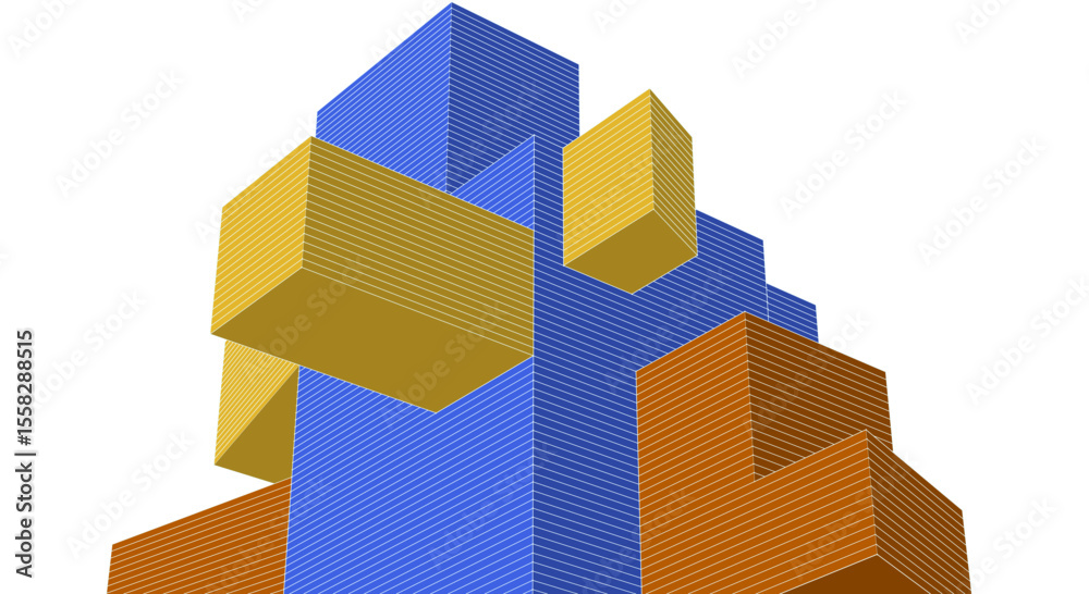Fototapete abstract modern architecture 3d rendering
