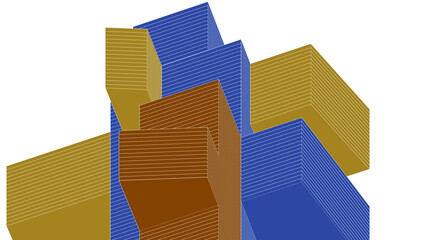abstract modern architecture 3d rendering