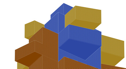 abstract modern architecture 3d rendering