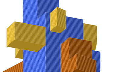 abstract modern architecture 3d rendering