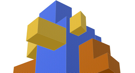 abstract modern architecture 3d rendering