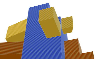 abstract modern architecture 3d rendering
