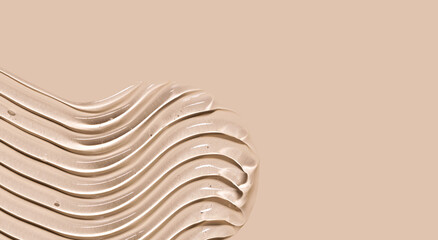 cosmetic texture gel essence smears on a beige background