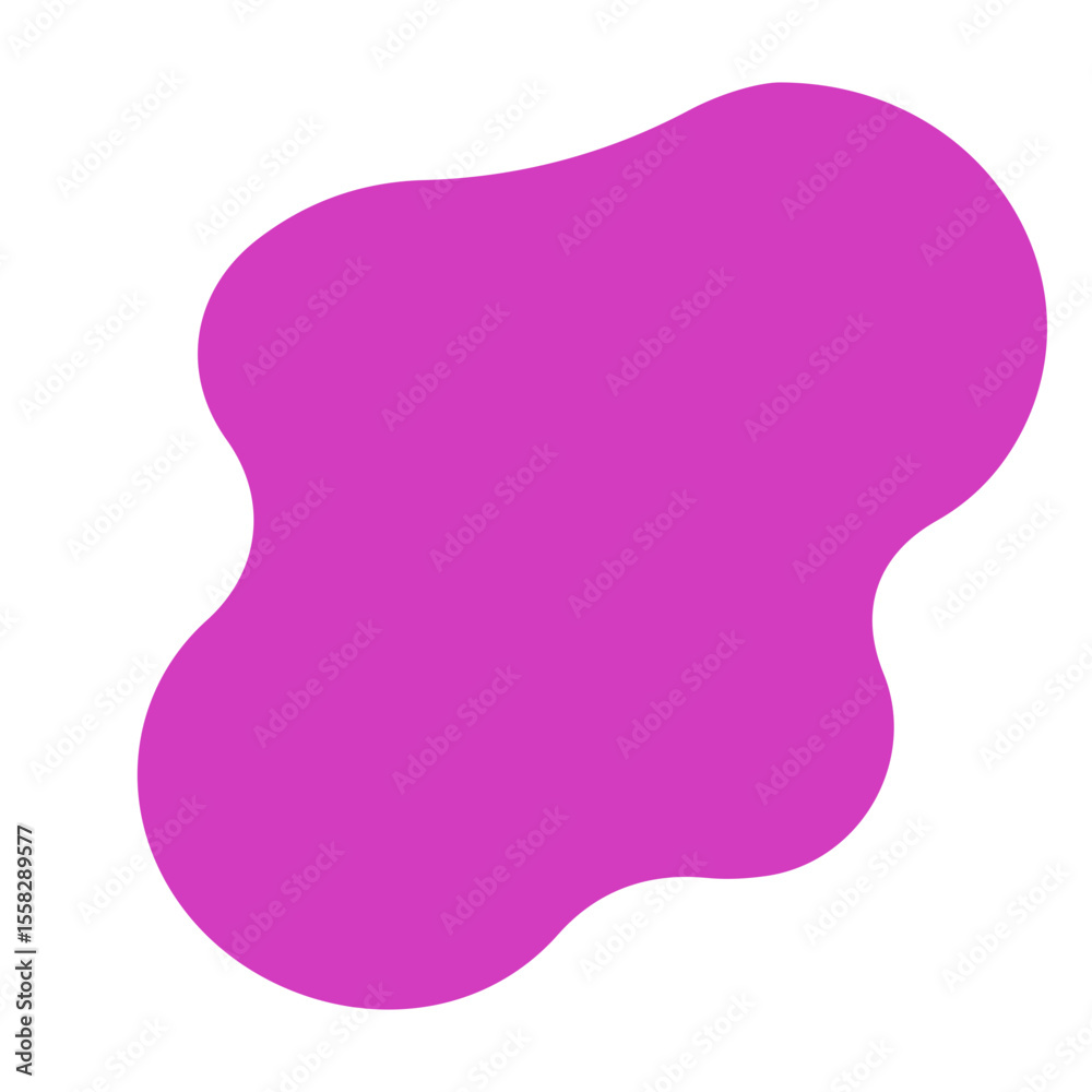 Poster an abstract, irregularly shaped blob with a smooth, fluid form. this versatile design element is ide