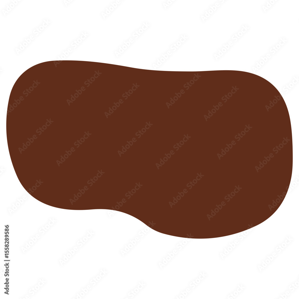 Poster an abstract, irregularly shaped blob with a smooth, fluid form. this versatile design element is ide