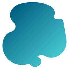 Abstract Blue-Green Gradient Organic Blob Shape. Versatile design element for backgrounds, text boxes, overlays, or adding a modern, soft touch to digital graphics