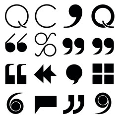 Bold Black Punctuation Marks: Graphic Design Elements Set