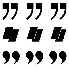 Bold Black Quotation Marks and Dashes: Graphic Design Elements