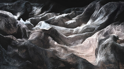 Draped Gauze Fabric Texture with Atmospheric Lighting and Subtle Folds