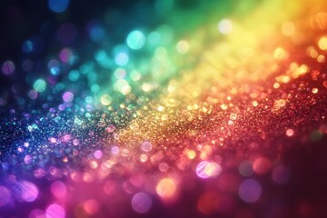 Sparkling Rainbow Lights: A Colorful, Glowing Background with Abstract Glimmering Effects
