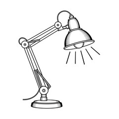 vector lamp illustration vector style coloring page 
