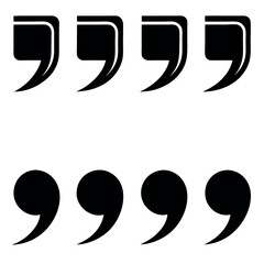Bold Black Quotation Marks: Graphic Design Elements Set for Text