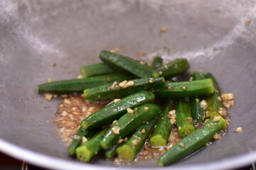 Stir Fried Okra Recipe, Stir-fried Okra with Garlic and Chili - Delicious stir-fried , Okra Stir-Fry: A Vibrant and Healthy Vegetarian Dish