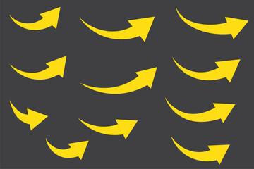 Curved arrow icons. curved arrows set. arrow symbol collection. vector