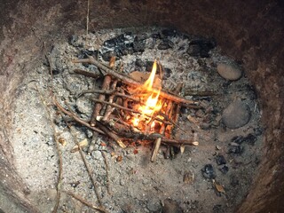 Small campfire starting off