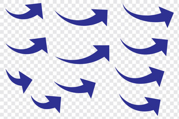 Curved arrow icons. curved arrows set. arrow symbol collection. vector